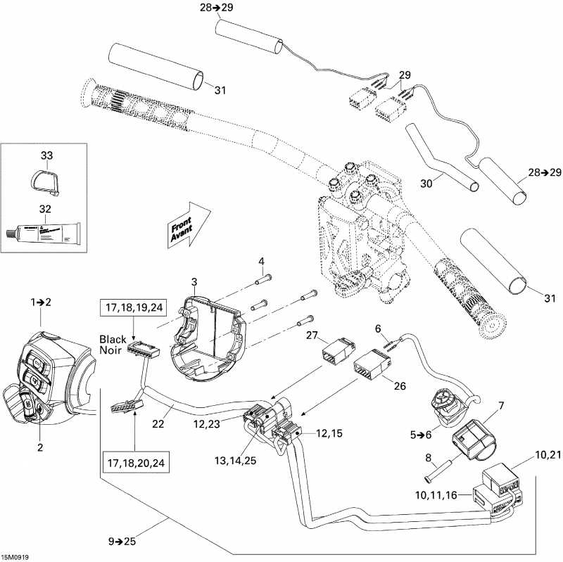 snowmobile  GTX SE 1200 4-TEC, 2009  - Steering Wiring Harness