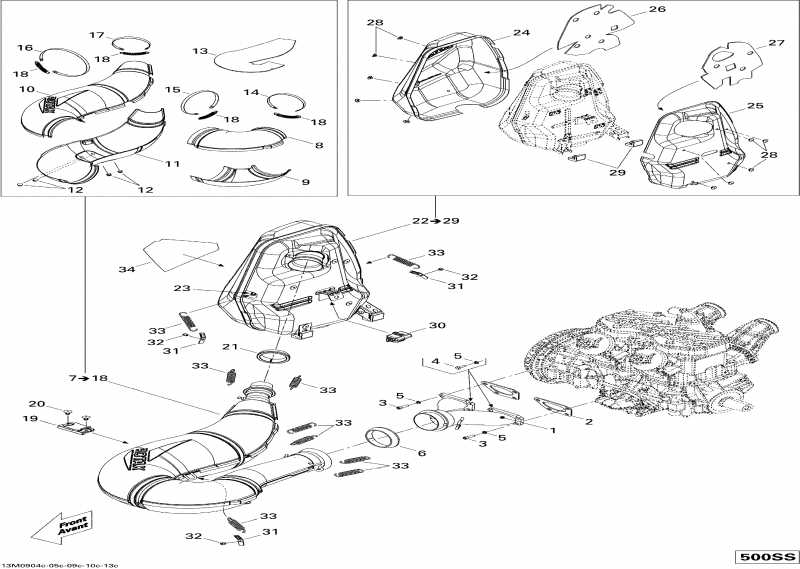 BRP GTX Sport 500SS, 2009 - Exhaust System