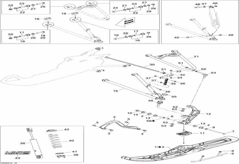 Skidoo  GTX Sport 500SS, 2009 - Front Suspension And Ski