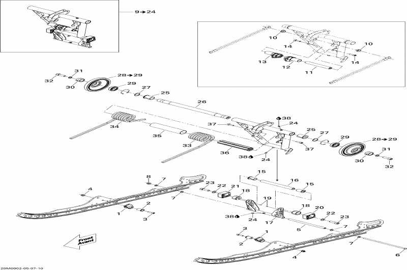 snowmobile Skidoo GTX Sport 500SS, 2009 - Rear Arm