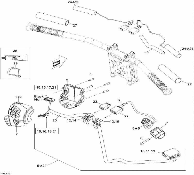 snowmobile SKIDOO  GTX Sport 500SS, 2009 - Steering Wiring Harness