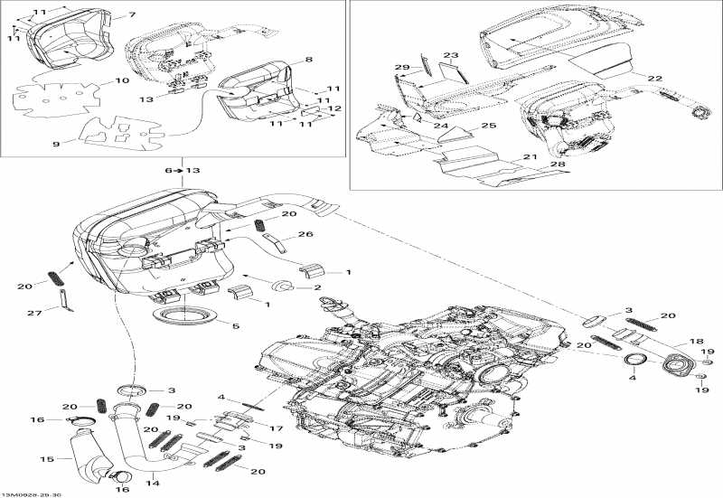 snowmobile Skidoo Legend Touring, 2009  - Exhaust System