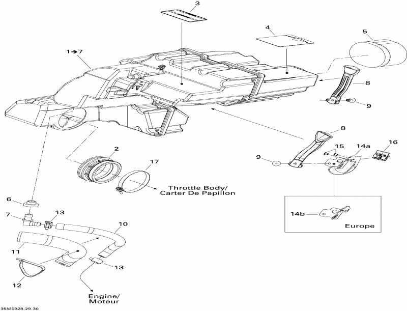 snowmobile Skidoo  Legend Touring, 2009 - Air Intake System