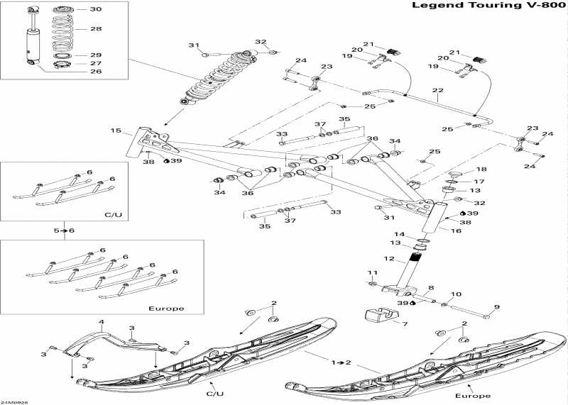 snowmobile Skidoo ����������� Legend Touring, 2009 - Front Suspension And Ski