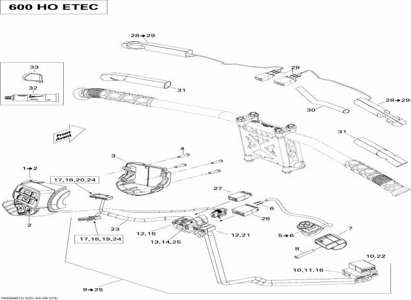  SkiDoo MX Z 50TH Anniversary, 2009 - Steering Wiring Harness