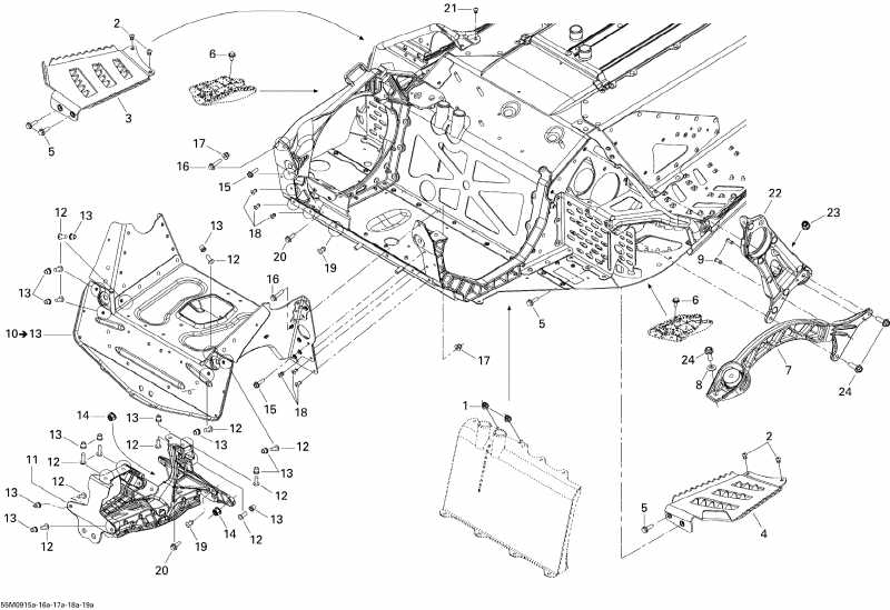 snowmobile Skidoo  MX Z Renegade 1200 4-TEC, 2009 - Frame And Components