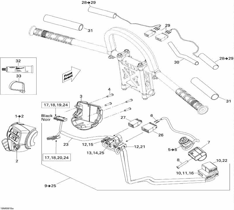  Skidoo MX Z Renegade 1200 4-TEC, 2009 - Steering Wiring Harness Renegade