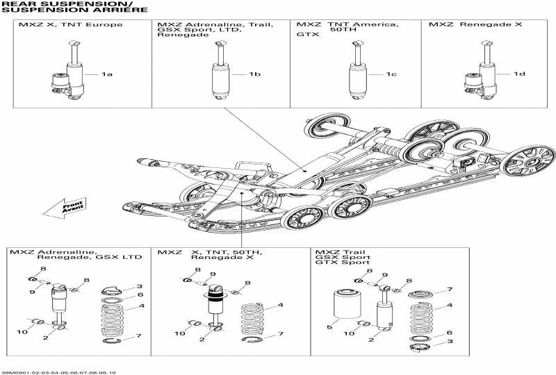 snowmobile   MX Z Renegade 600 H.O. E-TEC, 2009 - Rear Suspension Shocks