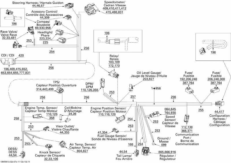 Ski Doo MX Z Renegade 800R Power T.E.K., 2009 - Electrical Harness 800r