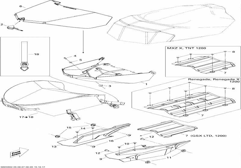  Ski-doo MX Z Renegade X 1200 4-TEC, 2009 - Luggage Rack Renegade X