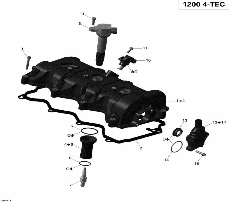Ski Doo  MX Z TNT 1200 4-TEC, 2009 - Valve Cover