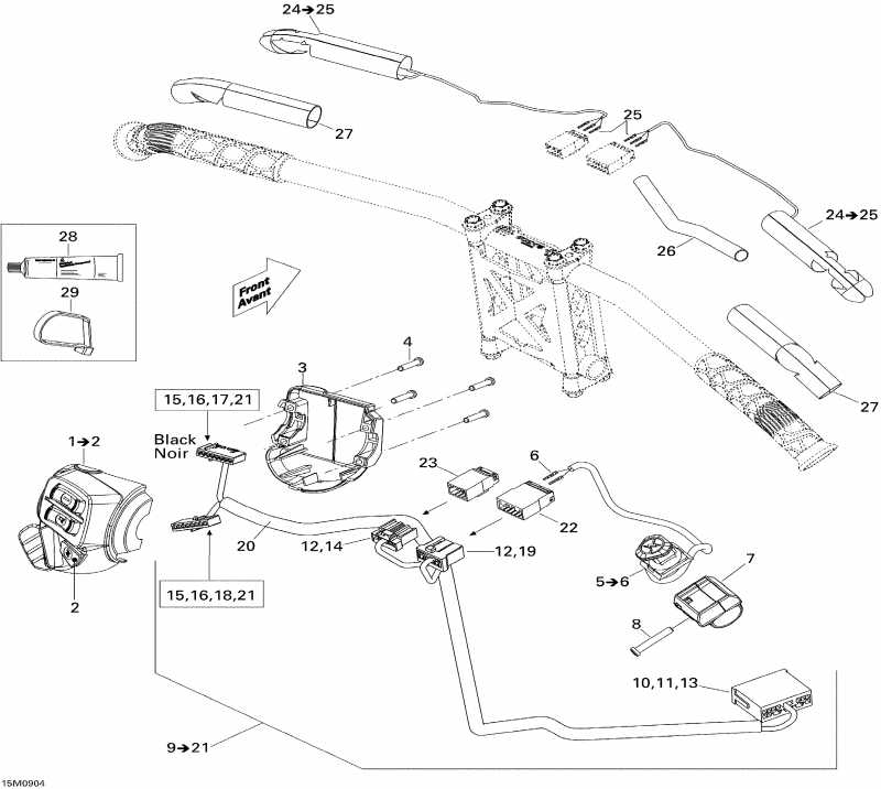 snowmobile SkiDoo MX Z TNT 500SS, 2009 - Steering Wiring Harness