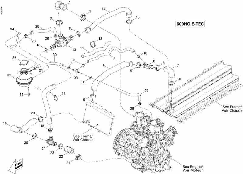 snowmobile SkiDoo MX Z TNT 600 H.O. E-TEC (MJ9A, Early Edition), 2009  - Cooling System