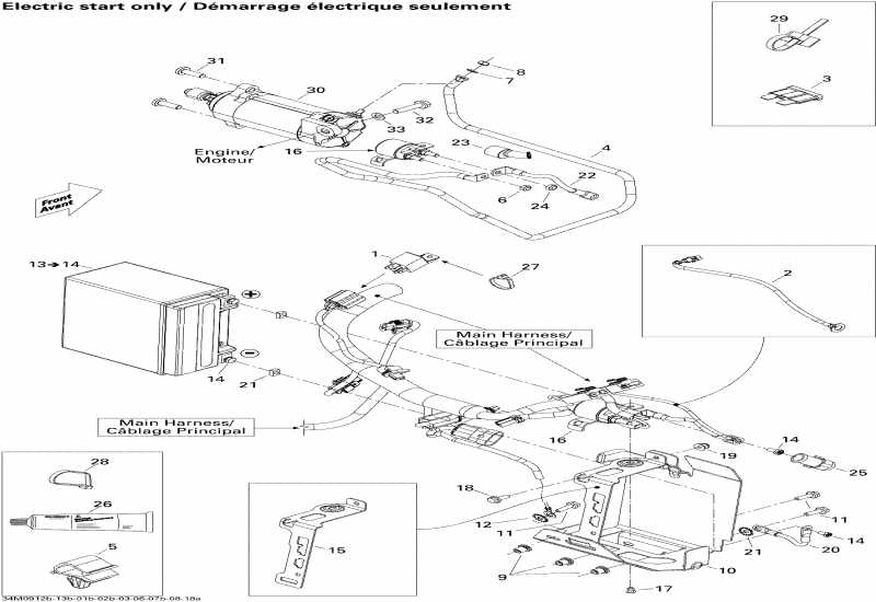  SKIDOO MX Z TNT 600 H.O. E-TEC, 2009 - Battery And Starter