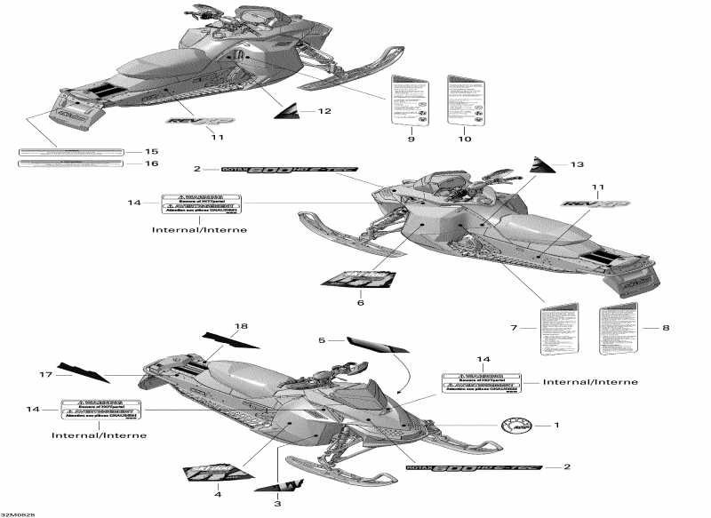 Skidoo MX Z TNT 600 H.O. E-TEC (MJ9A, Early Edition), 2009 ������ - Decals