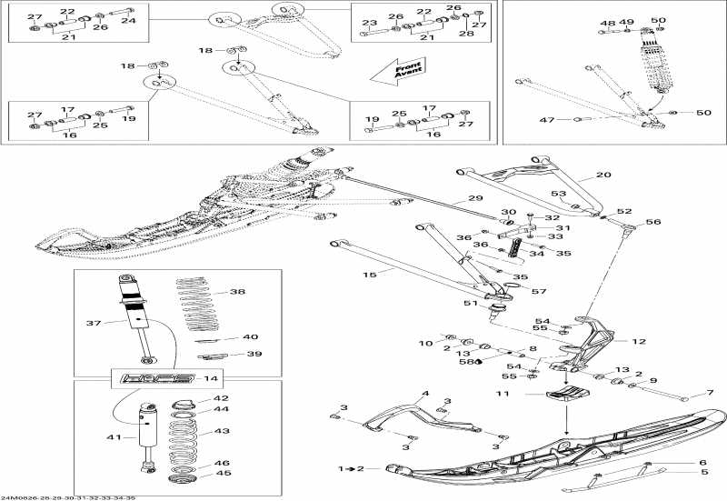 snowmobile   MX Z TNT 600 H.O. E-TEC (MJ9A, Early Edition), 2009 - Front Suspension And Ski