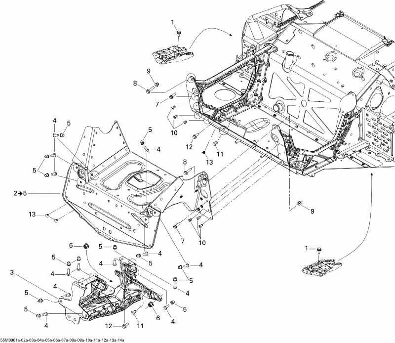 �������� Ski-doo ������ MX Z Trail, 2009 - Frame And Components 1