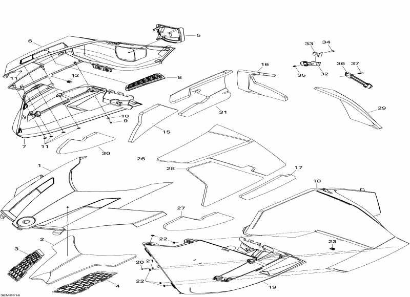 snowmobile   MX Z X 1200 4-TEC, 2009 - Hood