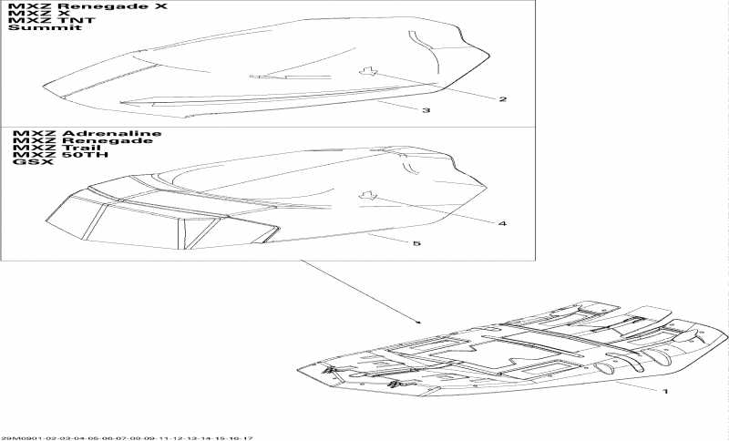 snowmobile Ski Doo MX Z X 1200 4-TEC, 2009  - Seat X