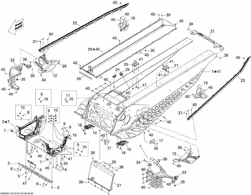 snowmobile Skidoo - Frame