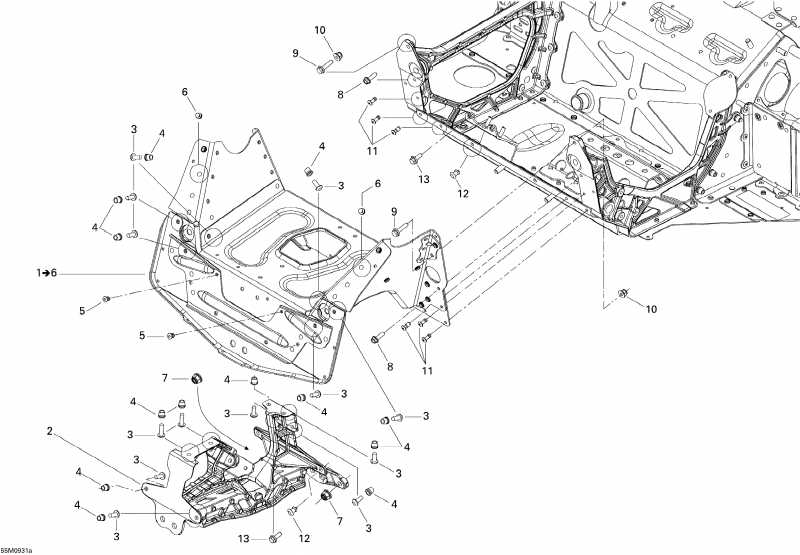 �������� Ski-doo ����������� MX Z X 600RS, 2009 - Frame And Components 1