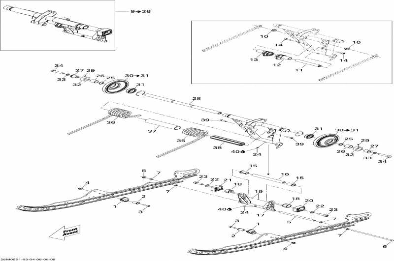 snowmobile ski-doo MX Z X 800R PTEK, 2009 - Rear Arm