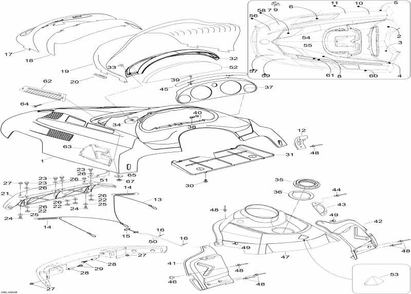 snowmobile Skidoo Skandic SUV, 2009 - Hood