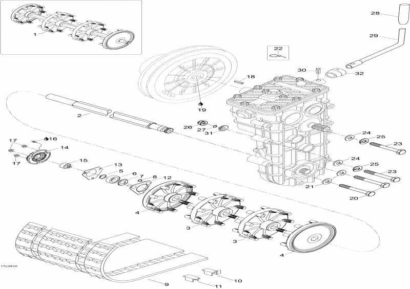 snowmobile SKIDOO Skandic SWT, 2009  - Drive System
