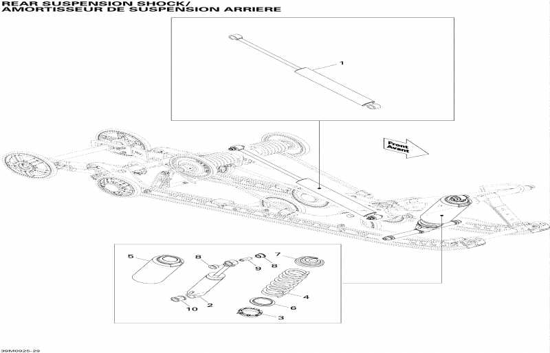 snowmobile Skidoo  Skandic Tundra LT 550F, 2009 - Rear Suspension Shocks