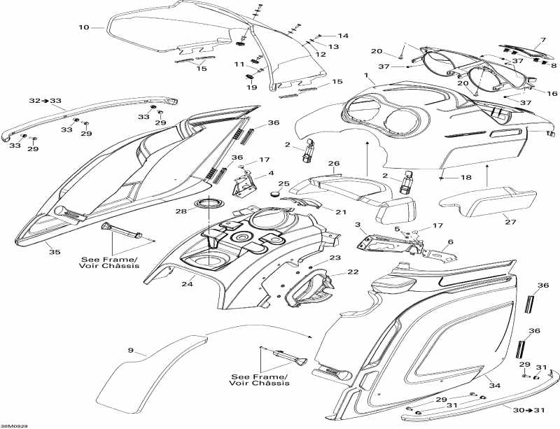 snowmobile BRP SkiDoo Skandic Tundra LT V800 4-TEC, 2009  - Hood