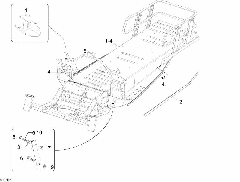 snowmobile Skidoo - Frame