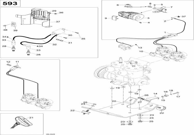 �������� Ski Doo ����������� Skandic WT 600, 2009 - Engine And Engine Support