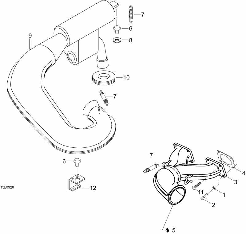 snowmobile Skidoo - Exhaust System