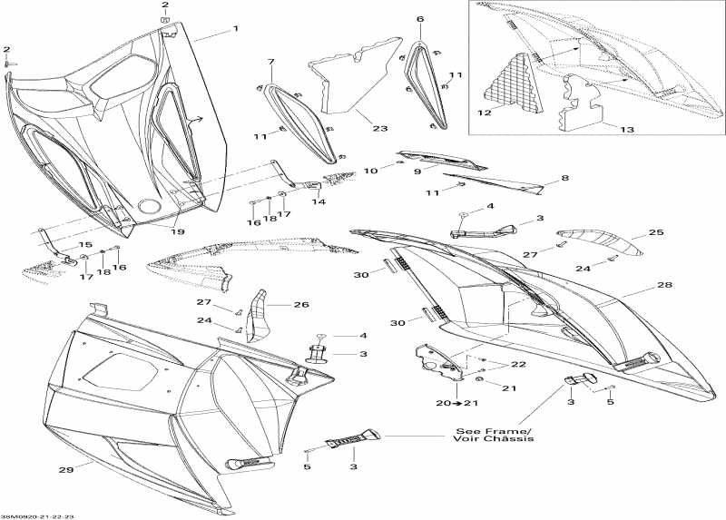 snowmobile ski-doo Summit Fan, 2009  - Hood