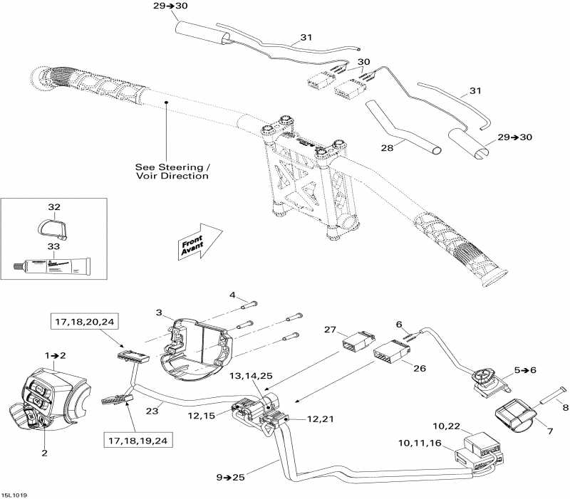 snowmobile  Expedition TUV 600HO SDI XU, 2010 - Steering Wiring Harness