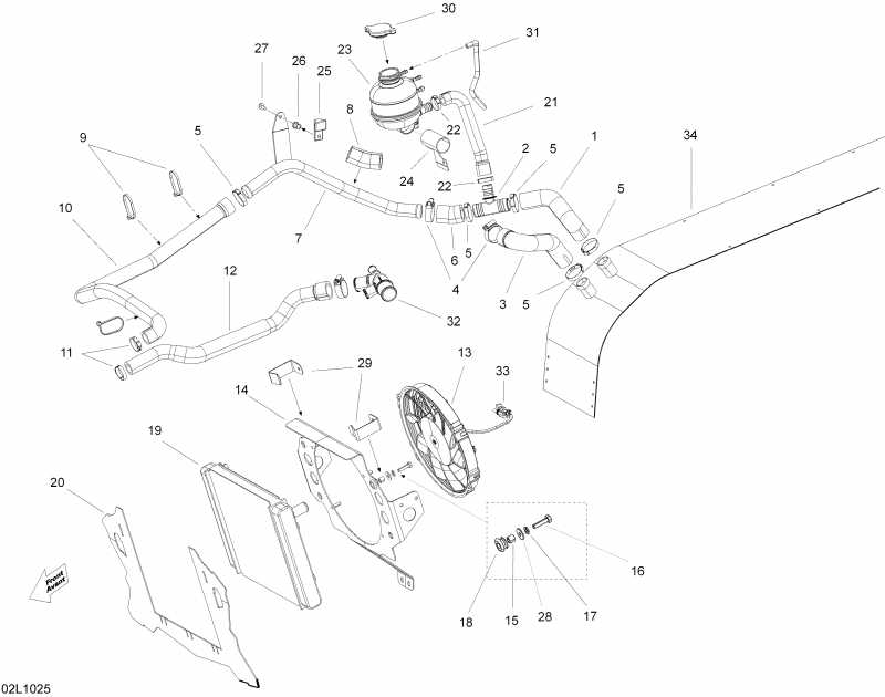 snowmobile Ski Doo  Expedition TUV SE 1200 REV-XU, 2010 - Cooling System