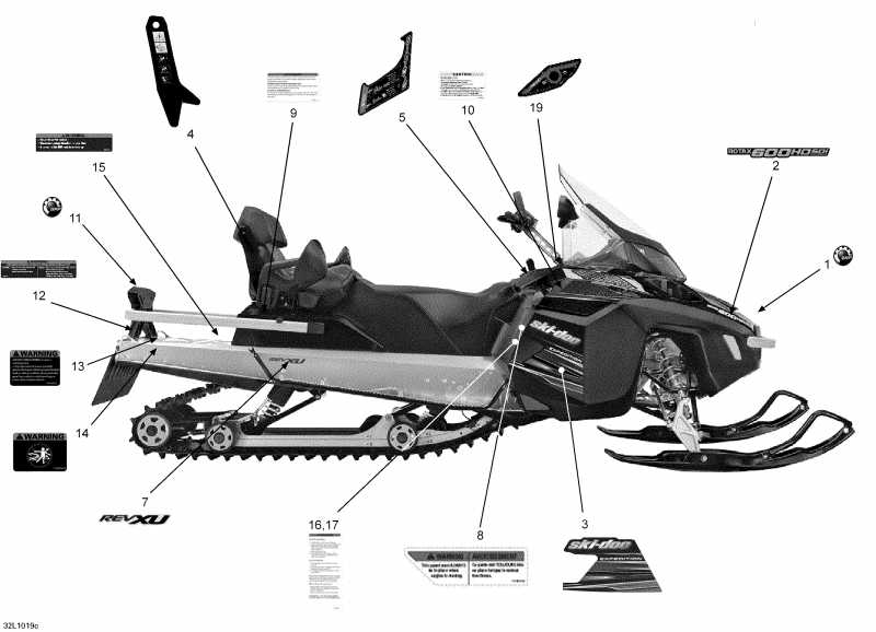 snowmobile   Expedition TUV SE 600HO SDI XU, 2010 - Decals Se