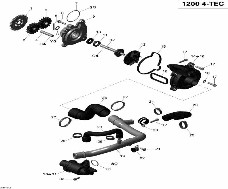  BRP SkiDoo Grand-Touring SE 1200, 2010 - Engine Cooling