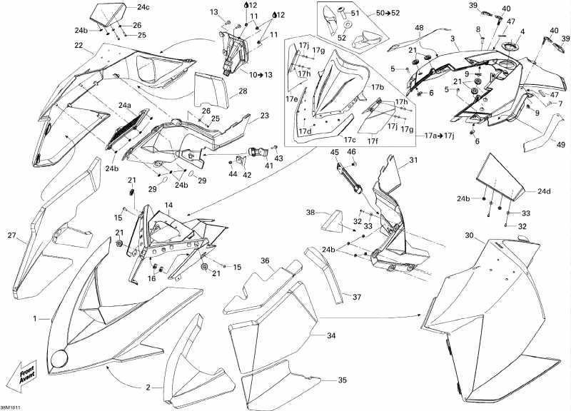 snowmobile Skidoo - Hood 500ss