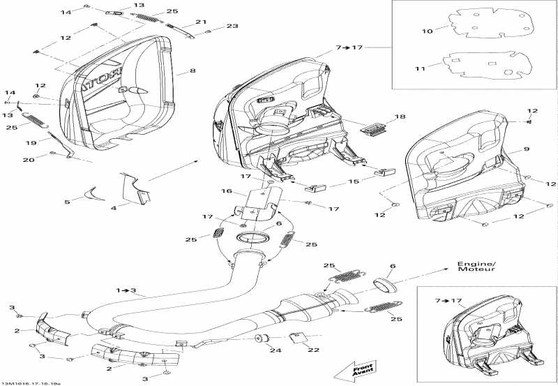 snowmobile BRP SkiDoo  GSX LE 1200, 2010 - Exhaust System