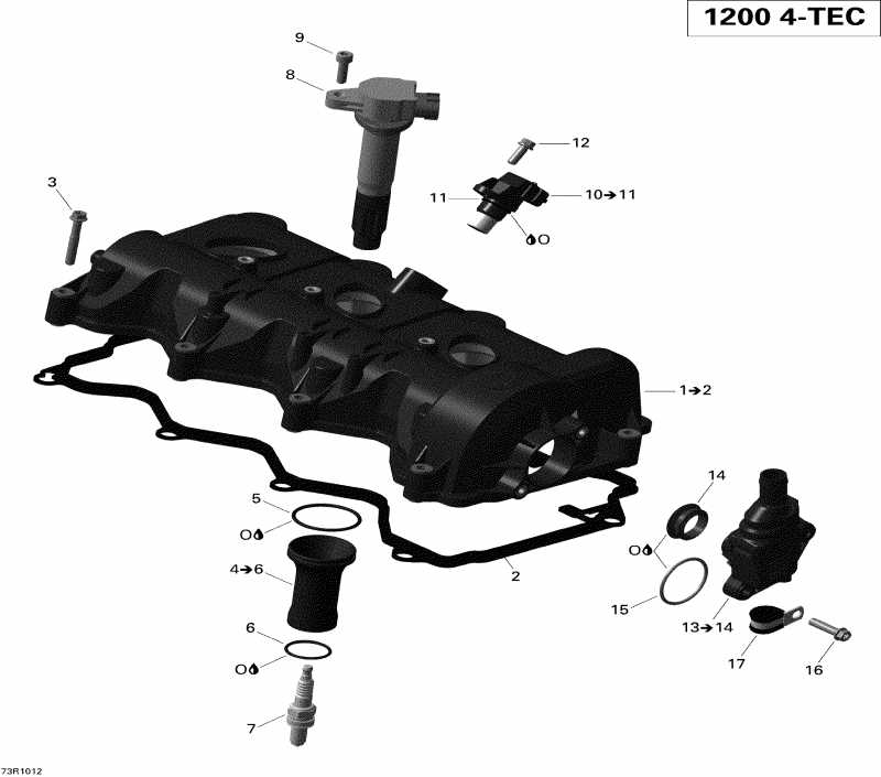 snowmobile SKIDOO GSX LE 1200, 2010 - Valve Cover