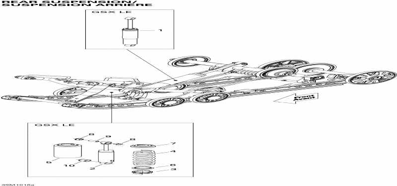 snowmobile Skidoo GSX LE 1200, 2010  - Rear Suspension Shocks 1, Le