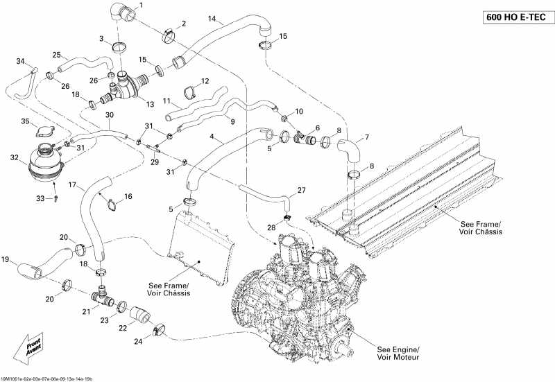 snowmobile Ski Doo GSX LE 600HO ETEC, 2010 - Cooling System