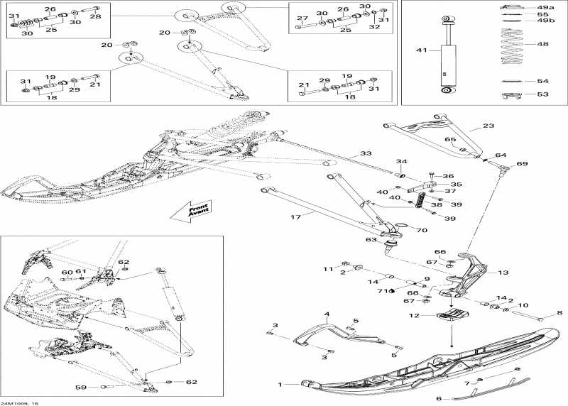  Skidoo GSX LE 600HO ETEC, 2010  - Front Suspension And Ski