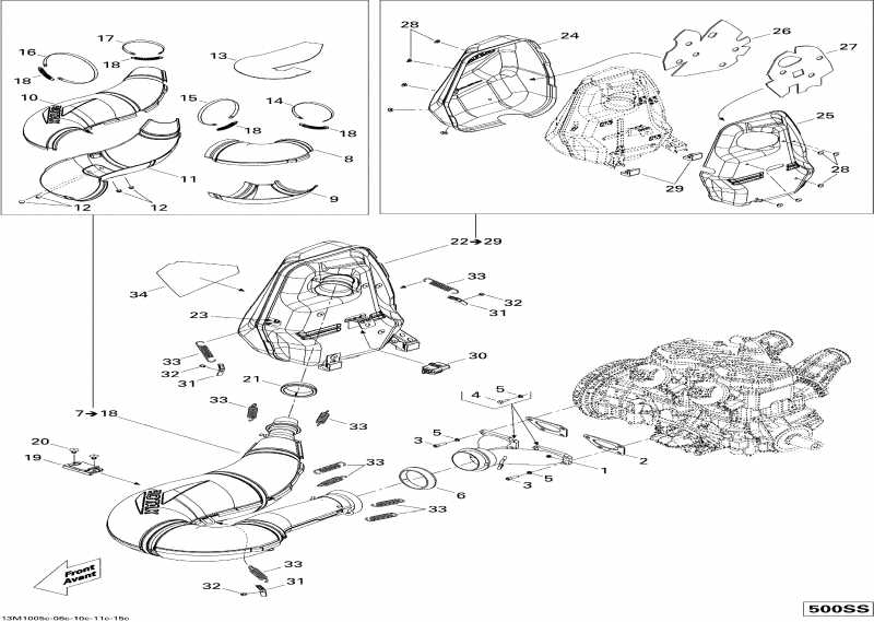 �������� BRP SkiDoo GSX Sport 600, 2010 - Exhaust System 500ss