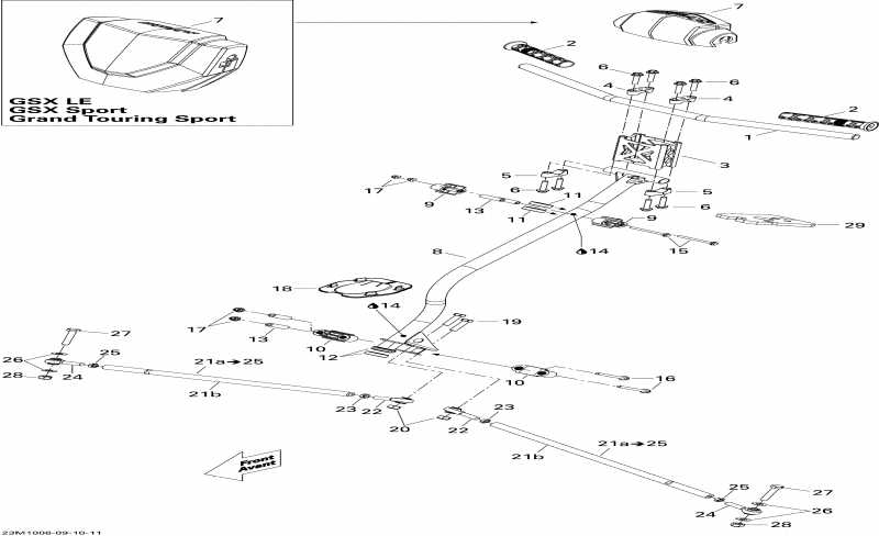 snowmobile Skidoo GSX Sport 600, 2010  - Steering 500ss