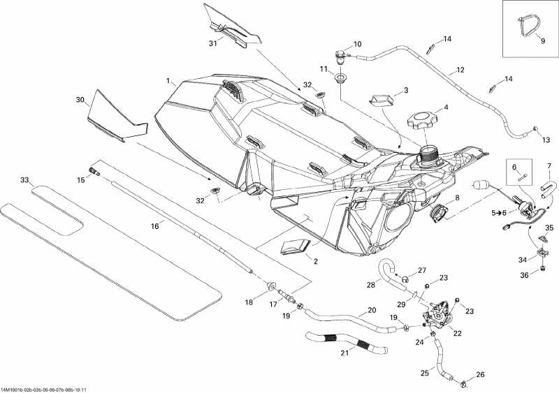 snowmobile Skidoo MX Z SPORT 600, 2010  - Fuel System