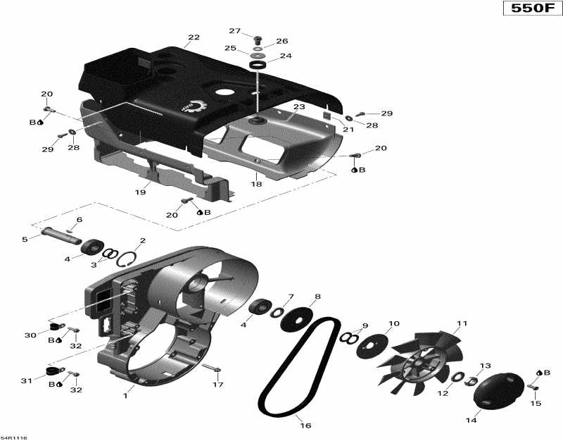 snowmobile  MX Z TNT 550F, 2010  - Fan & Cylinder Cowls