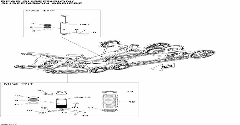 snowmobile Ski Doo - Rear Suspension Shocks