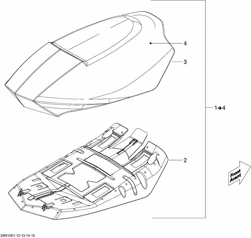 snowmobile  MX Z X-RS 600HO ETEC, 2010  - Seat